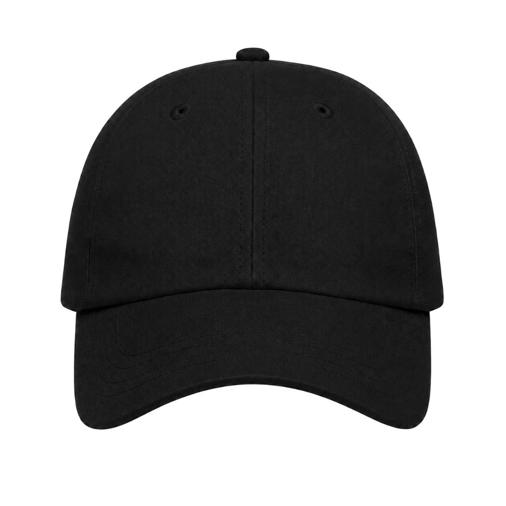 black cap, Classic 6-Panel Cap product photo on studio background