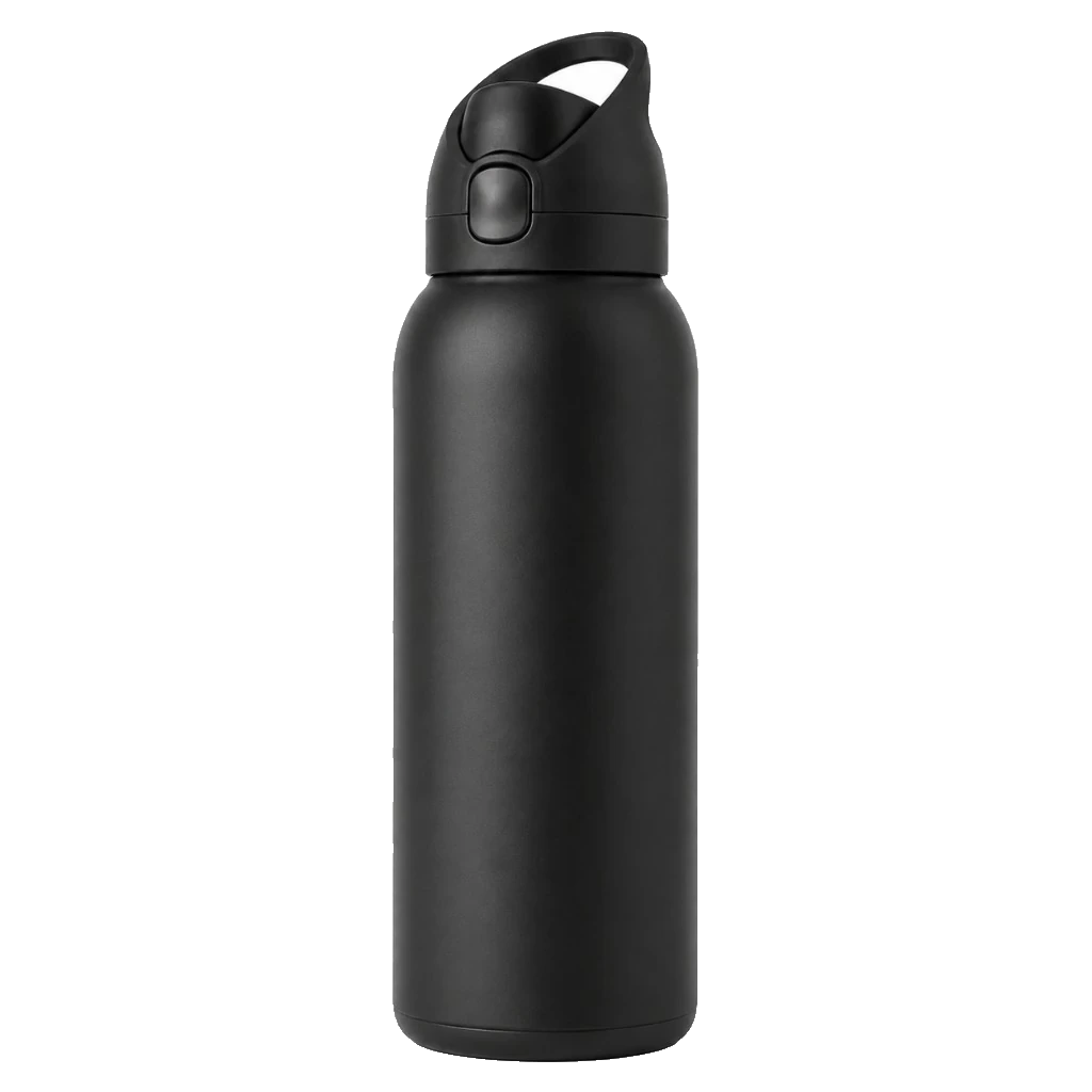 jet black blank, Insulated Water Bottle product photo on studio background