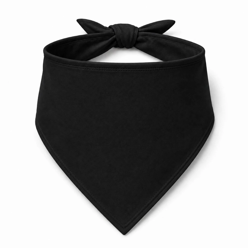 jet black blank, Bandana product photo on studio background