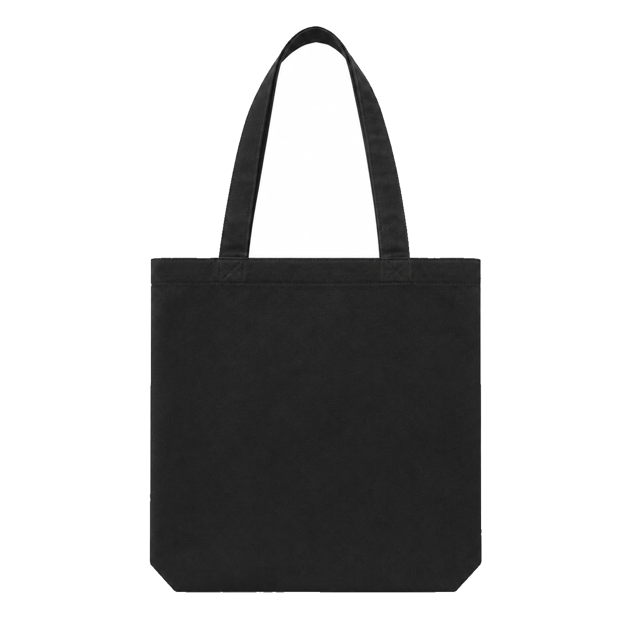 black tote bag, Canvas Tote Bag product photo on studio background, back view
