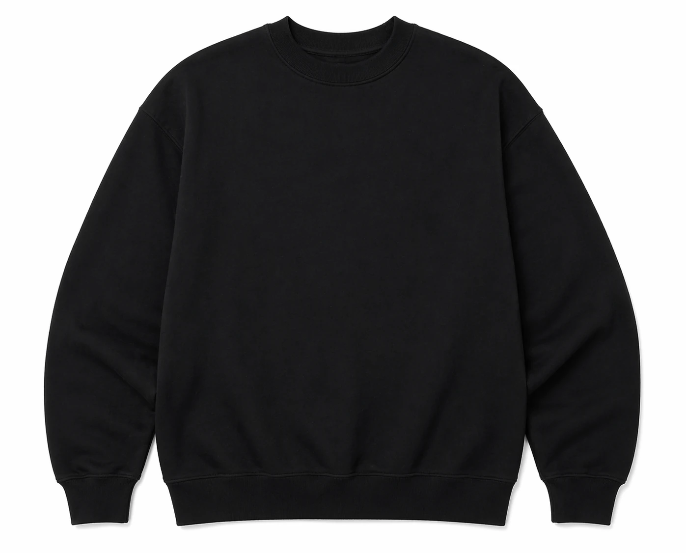 jet black crewneck, Crewneck product photo on studio background