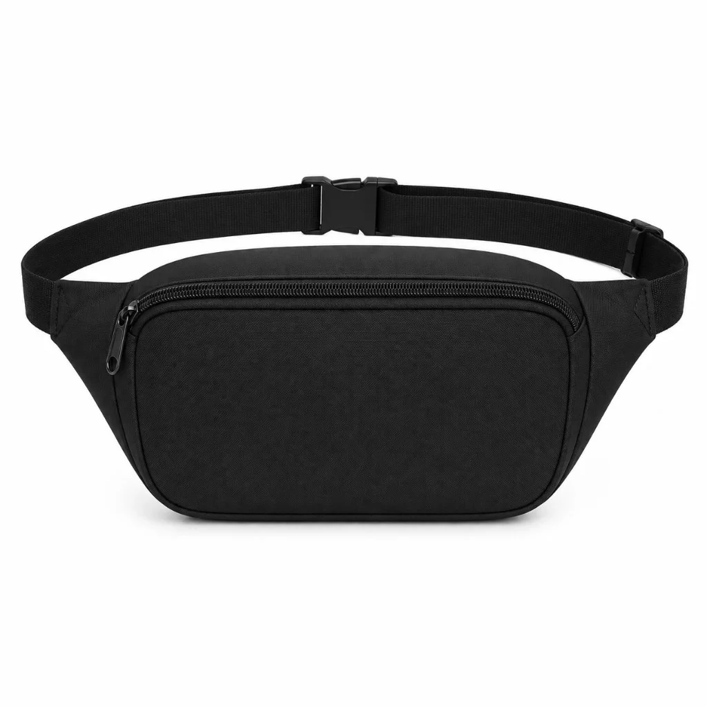 jet black blank, Fanny Pack product photo on studio background