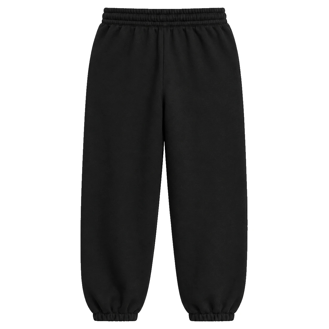 black sweatpants, Heavy Jogger Sweatpant product photo on studio background, back view