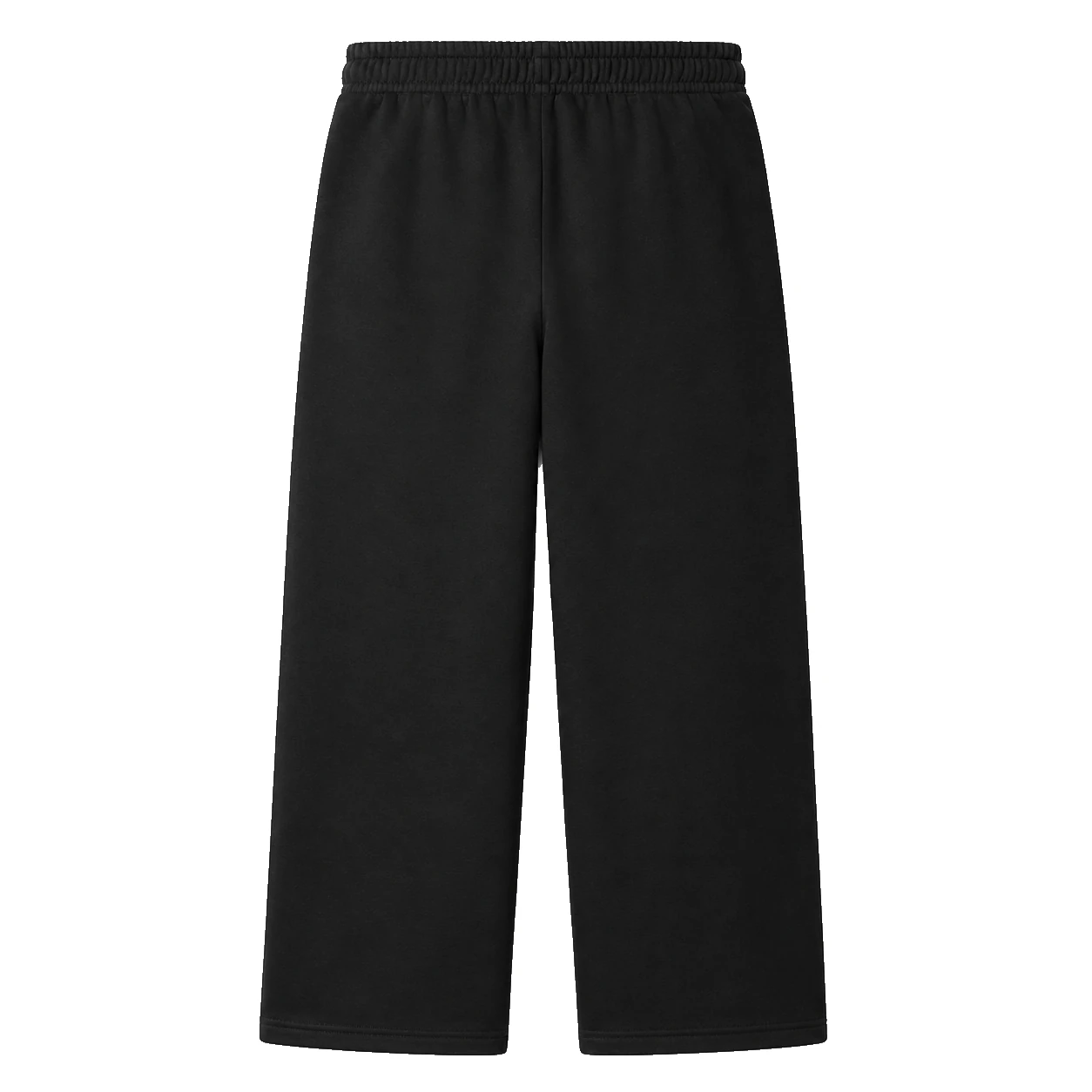 black sweatpants, Heavy Open Leg Sweatpant product photo on studio background, back view