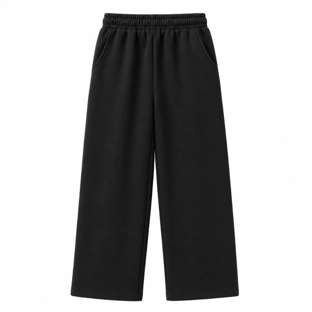 jet black sweatpant, Heavy Open Leg Sweatpant product photo on studio background