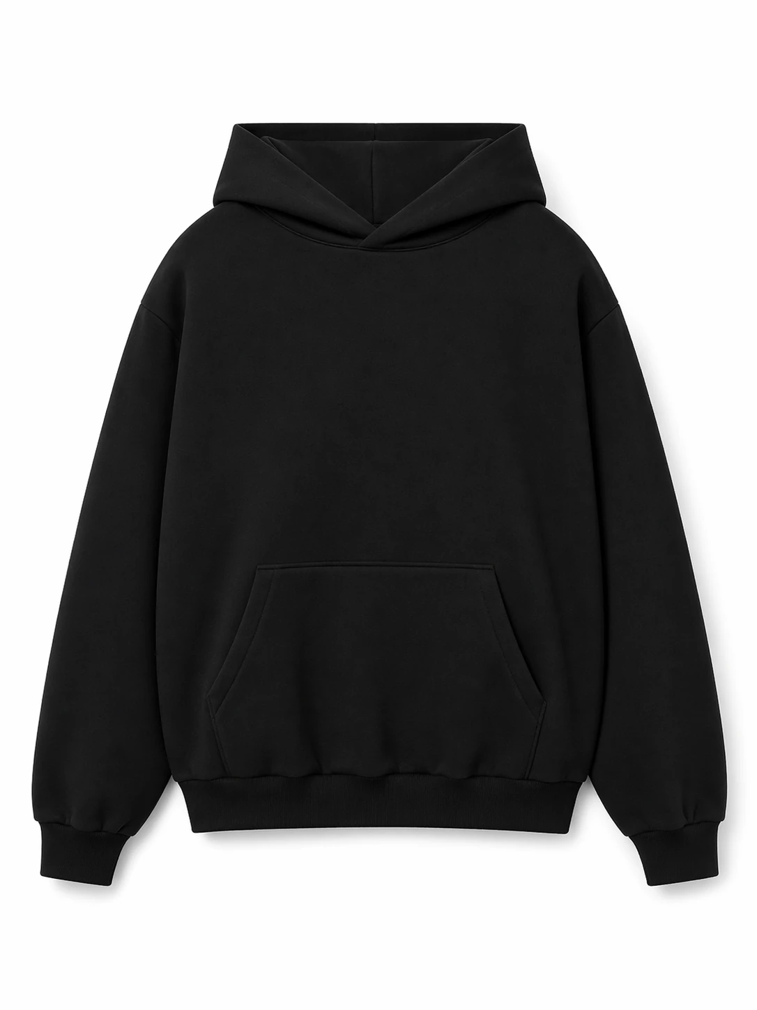 jet black hoodie, Merch Hoodie product photo on studio background