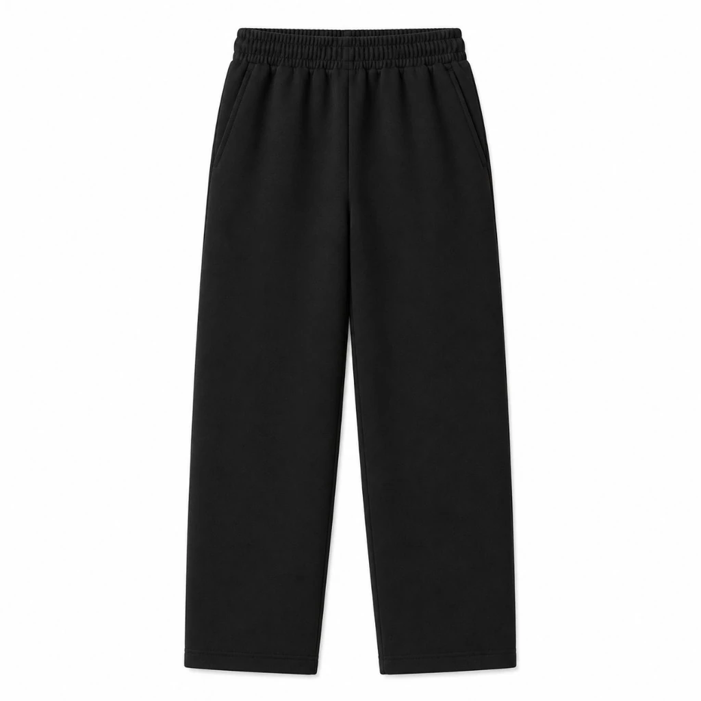 jet black sweatpant, Open Leg Sweatpant product photo on studio background