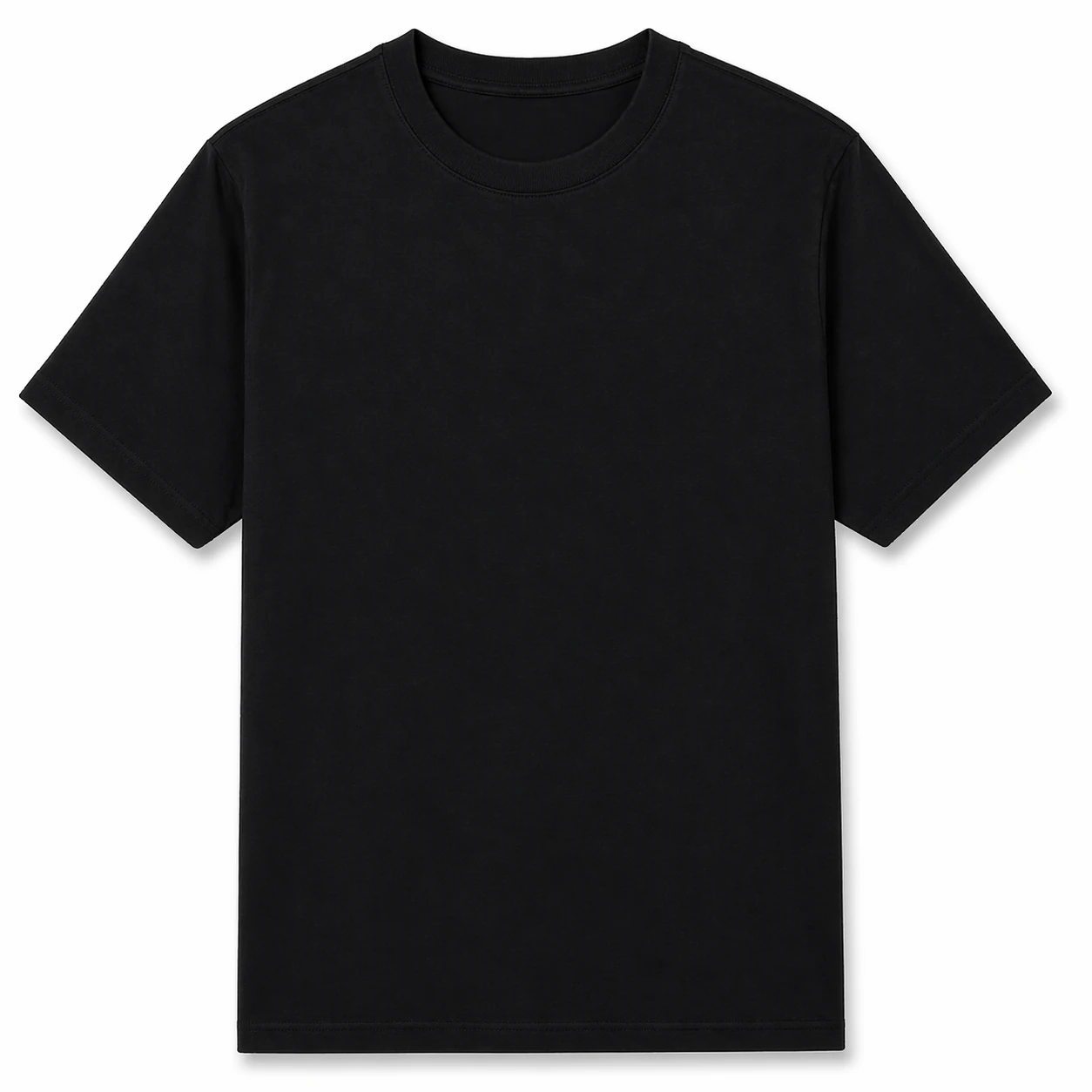 jet black t-shirt, Relaxed Tee product photo on studio background