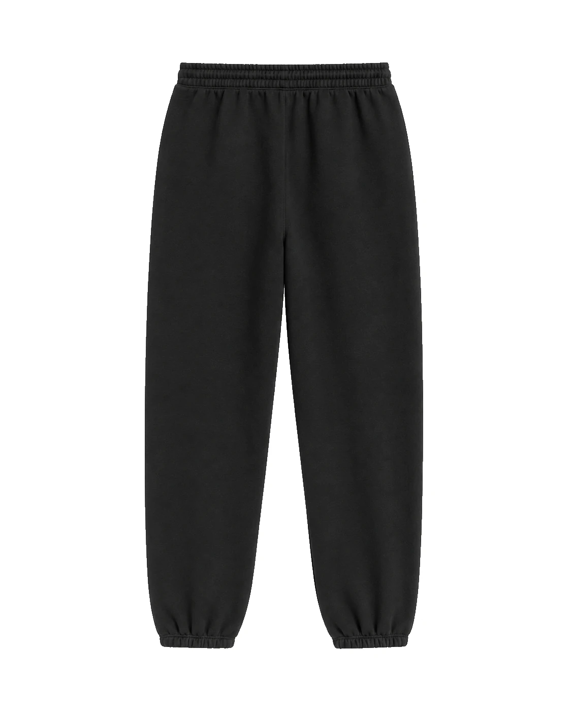black sweatpants, Jogger Sweatpant product photo on studio background, back view