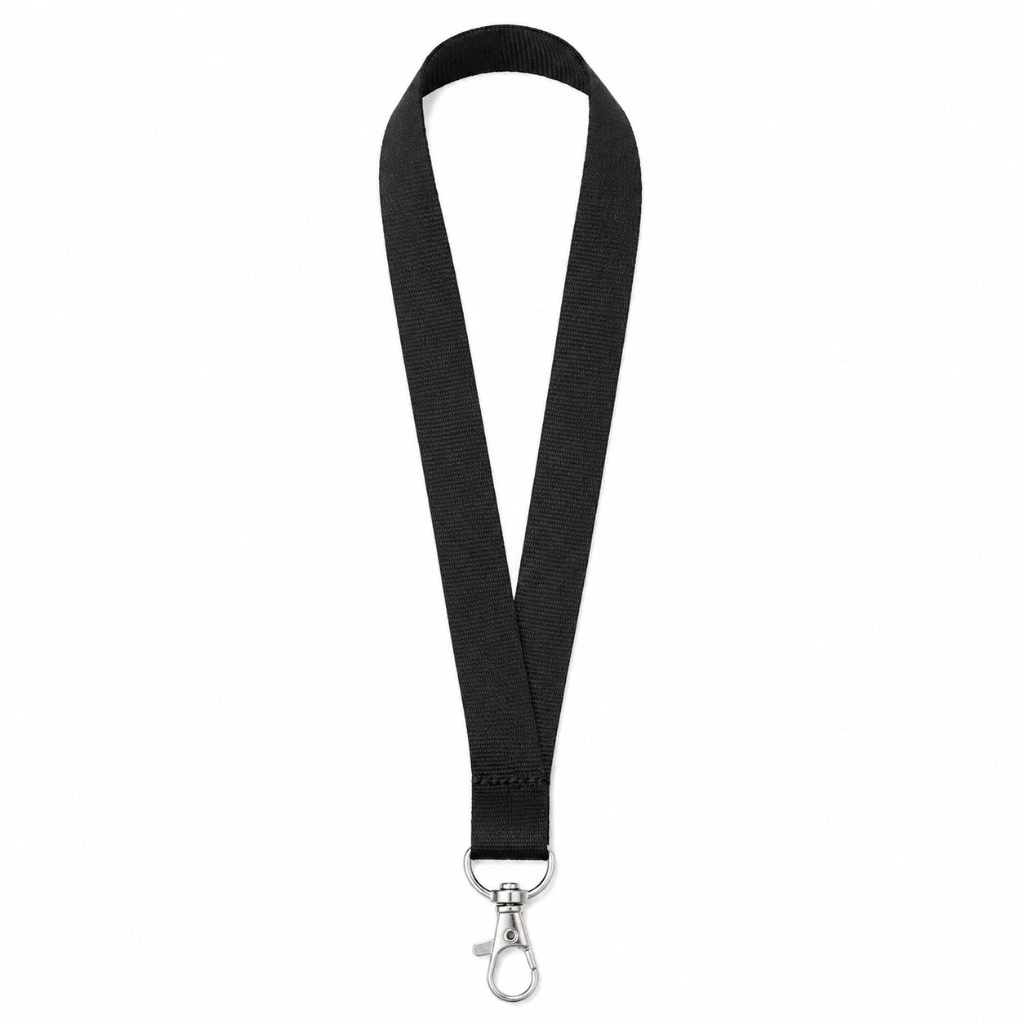 jet black blank, Lanyard product photo on studio background