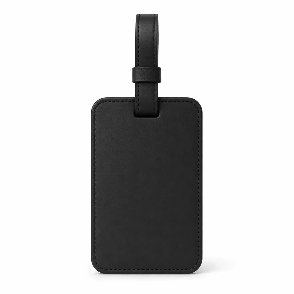 jet black blank, Luggage Tag product photo on studio background