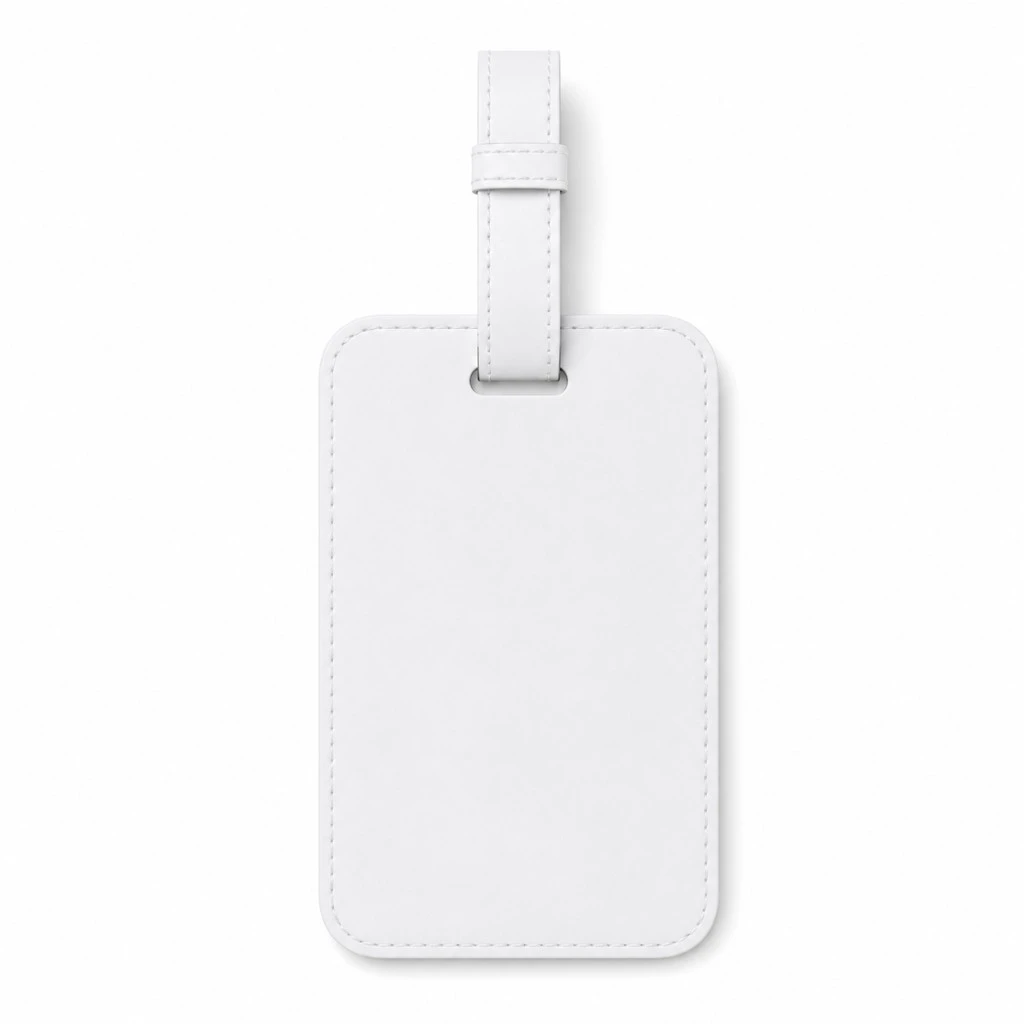white blank, Luggage Tag product photo on studio background