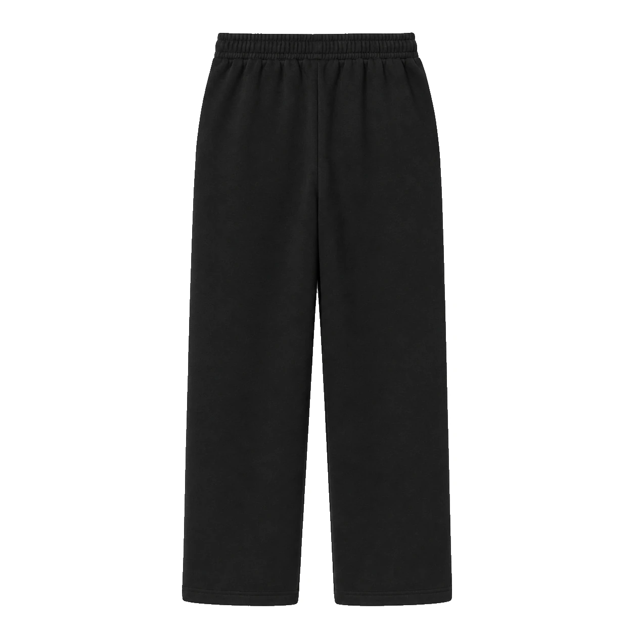 black sweatpants, Open Leg Sweatpant product photo on studio background, back view
