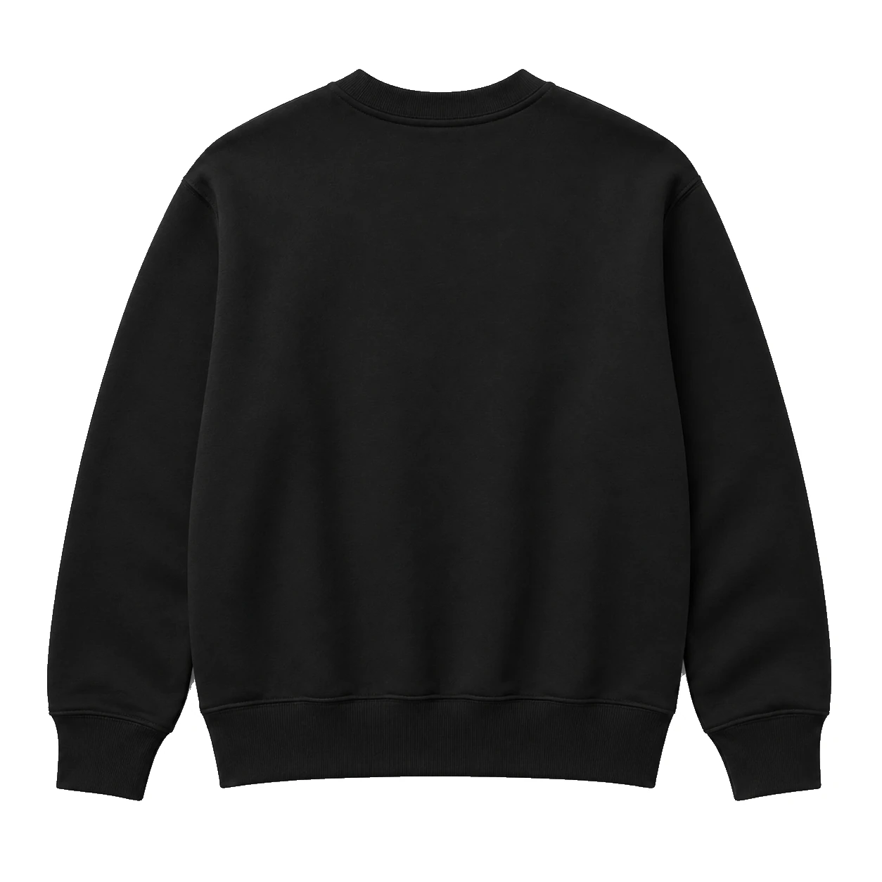 black crewneck, Premium Crewneck product photo on studio background, back view