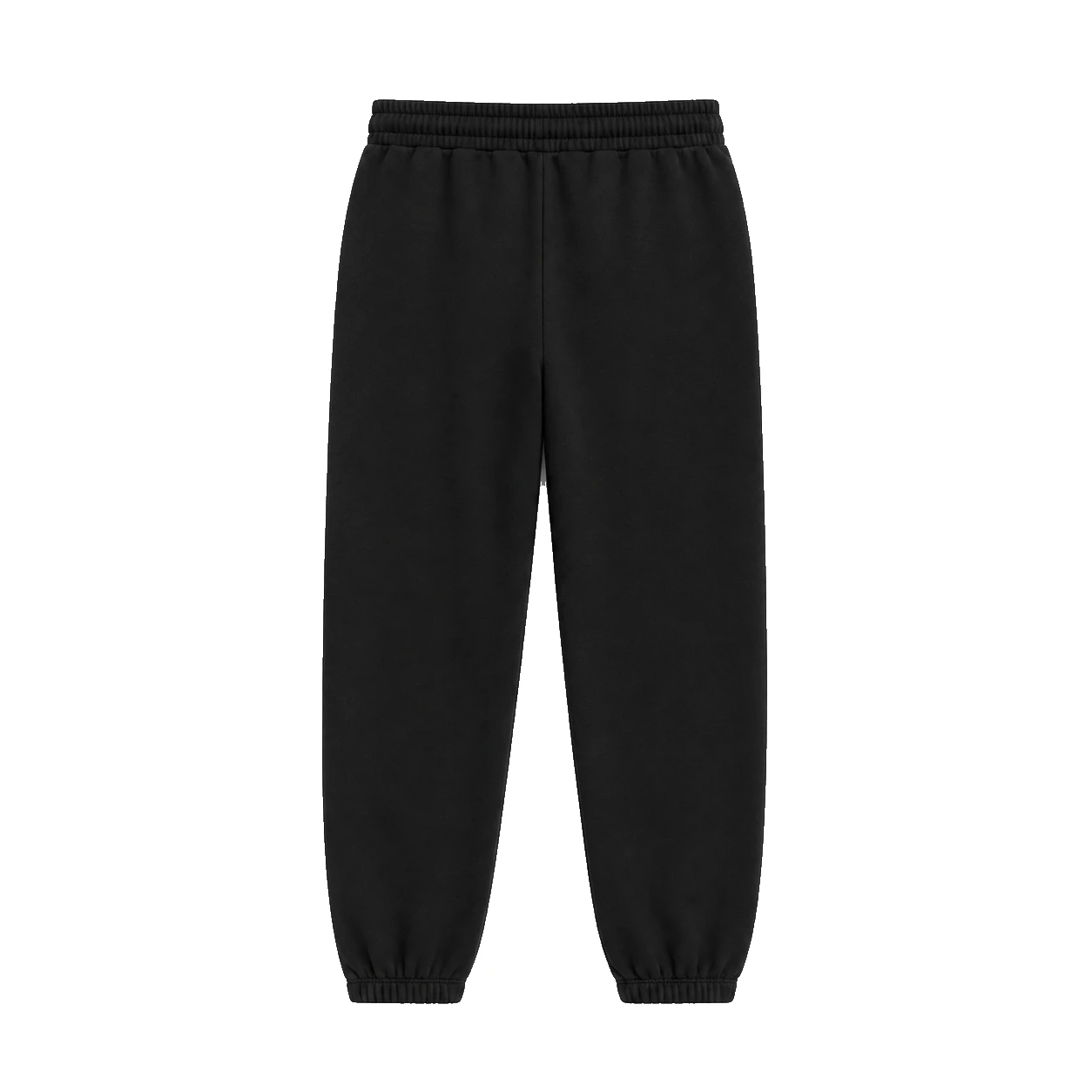 black sweatpants, Premium Sweatpant product photo on studio background, back view