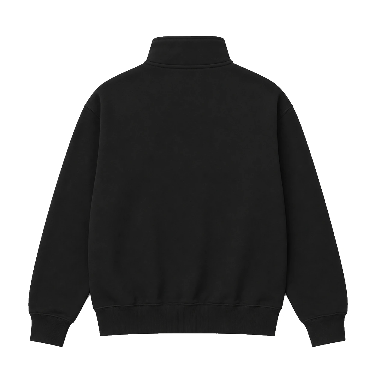 black quarter-zip, Quarter Zip product photo on studio background, back view