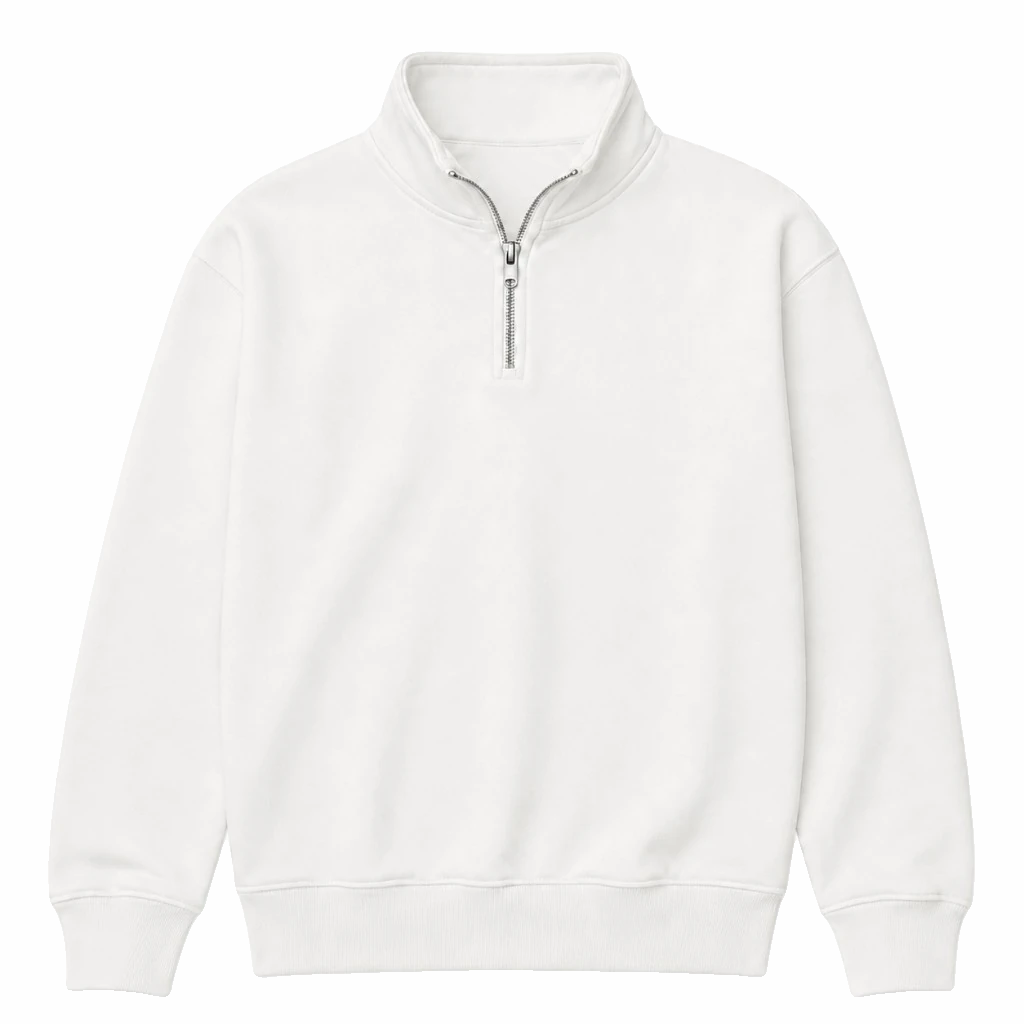 pfd blank, Quarter Zip product photo on studio background