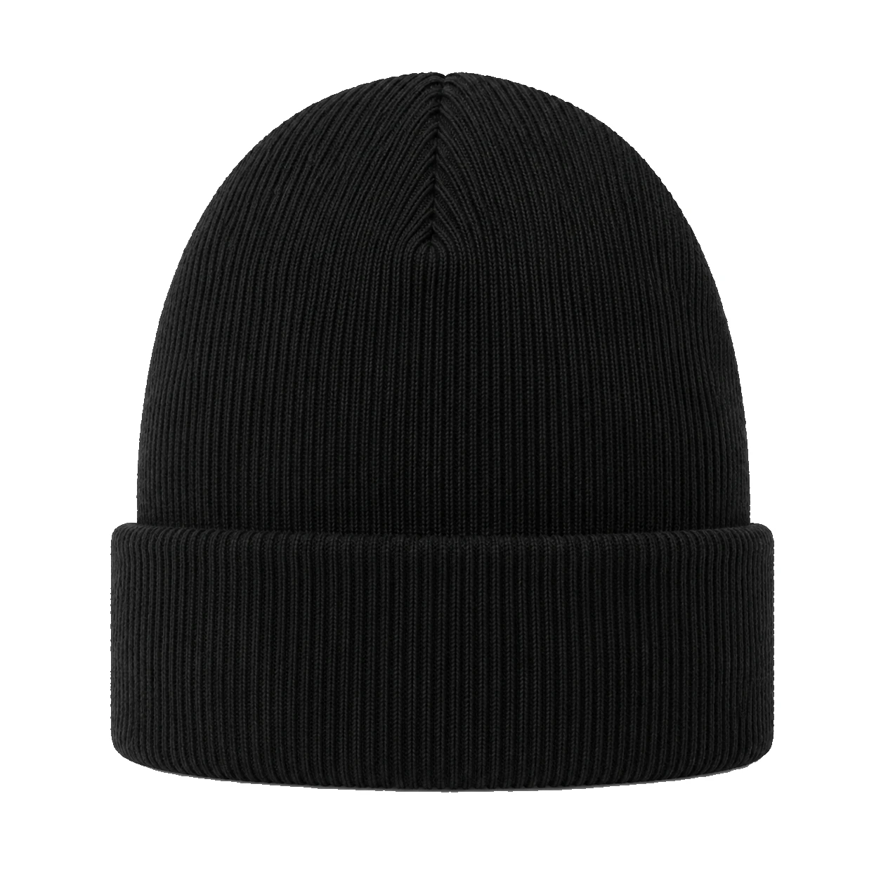 black beanie, Ribbed Beanie product photo on studio background, back view
