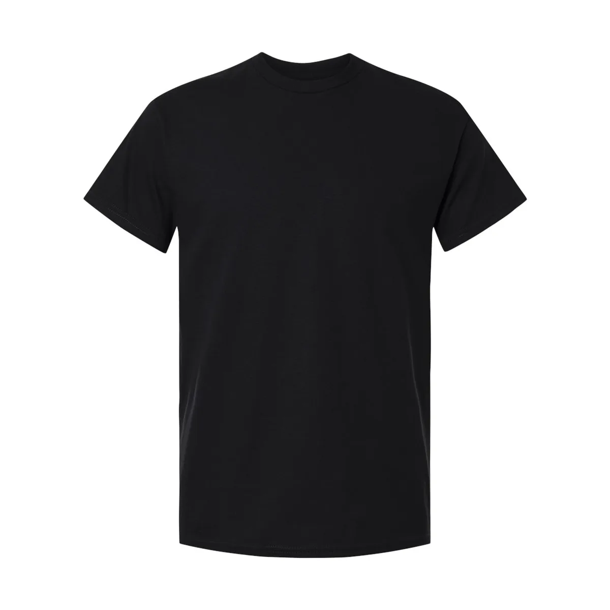 black t-shirt, 180GSM Classic Tee product photo on studio background