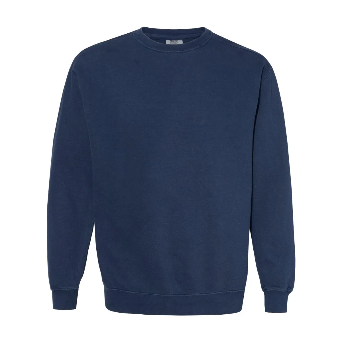 navy crewneck, 320GSM Garment-Dyed Crewneck product photo on studio background