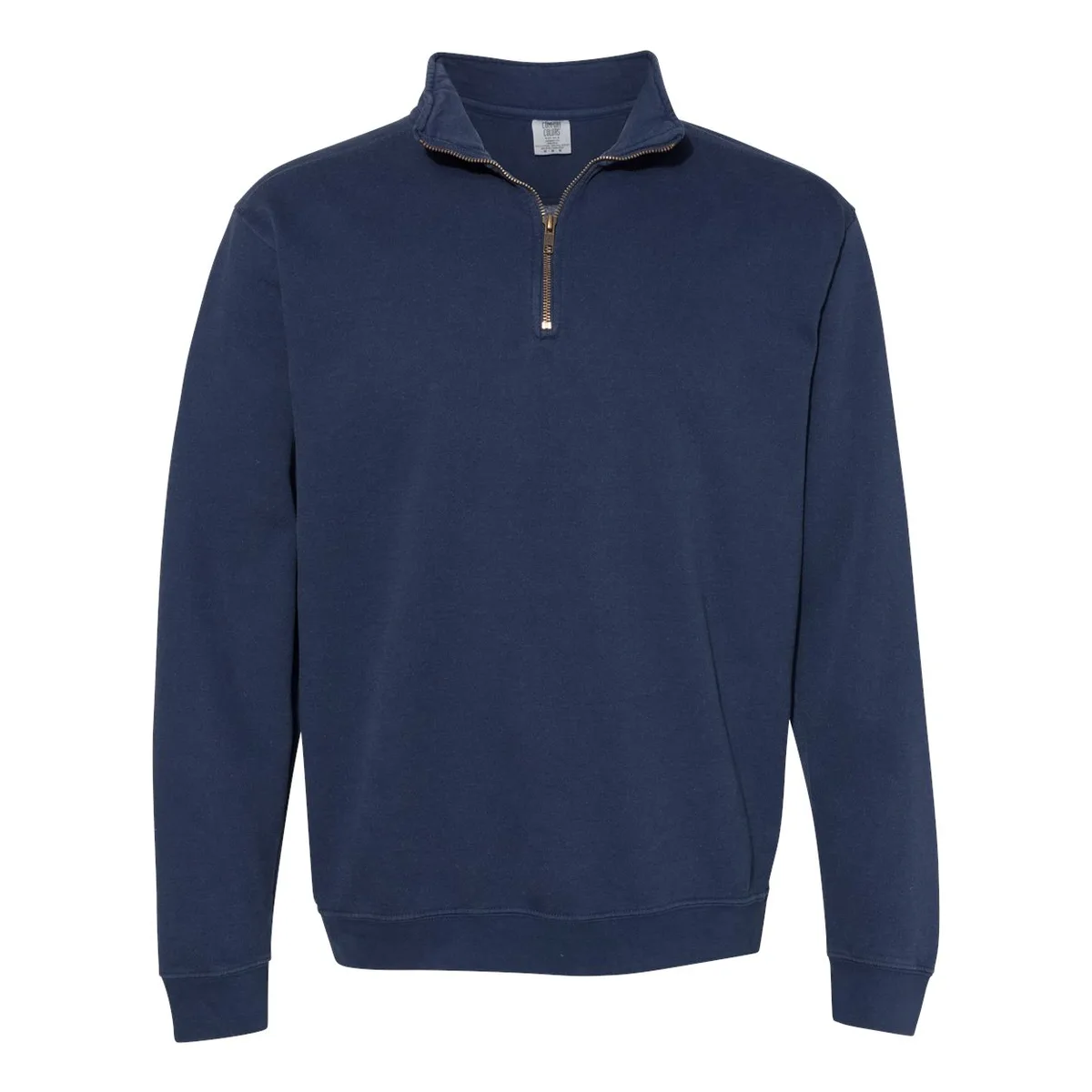 navy quarter-zip, 320GSM Garment-Dyed Quarter Zip product photo on studio background