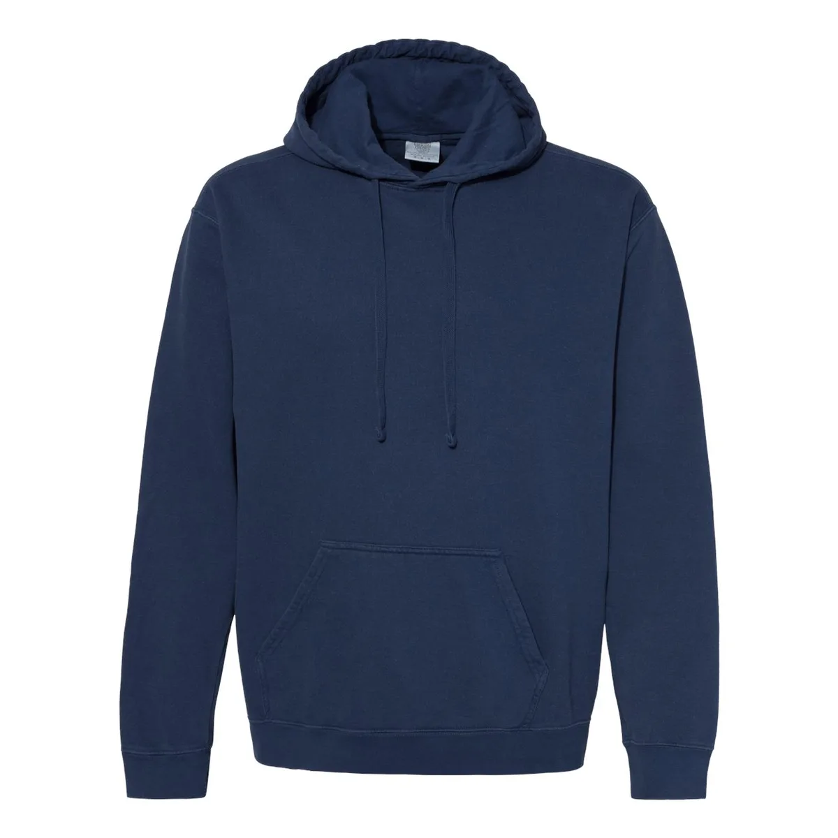 navy hoodie, 320GSM Garment-Dyed Hoodie product photo on studio background