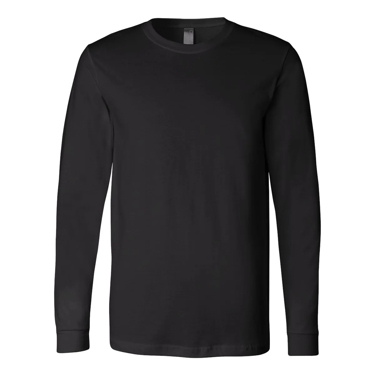 black long sleeve t-shirt, 140GSM Long Sleeve Tee product photo on studio background
