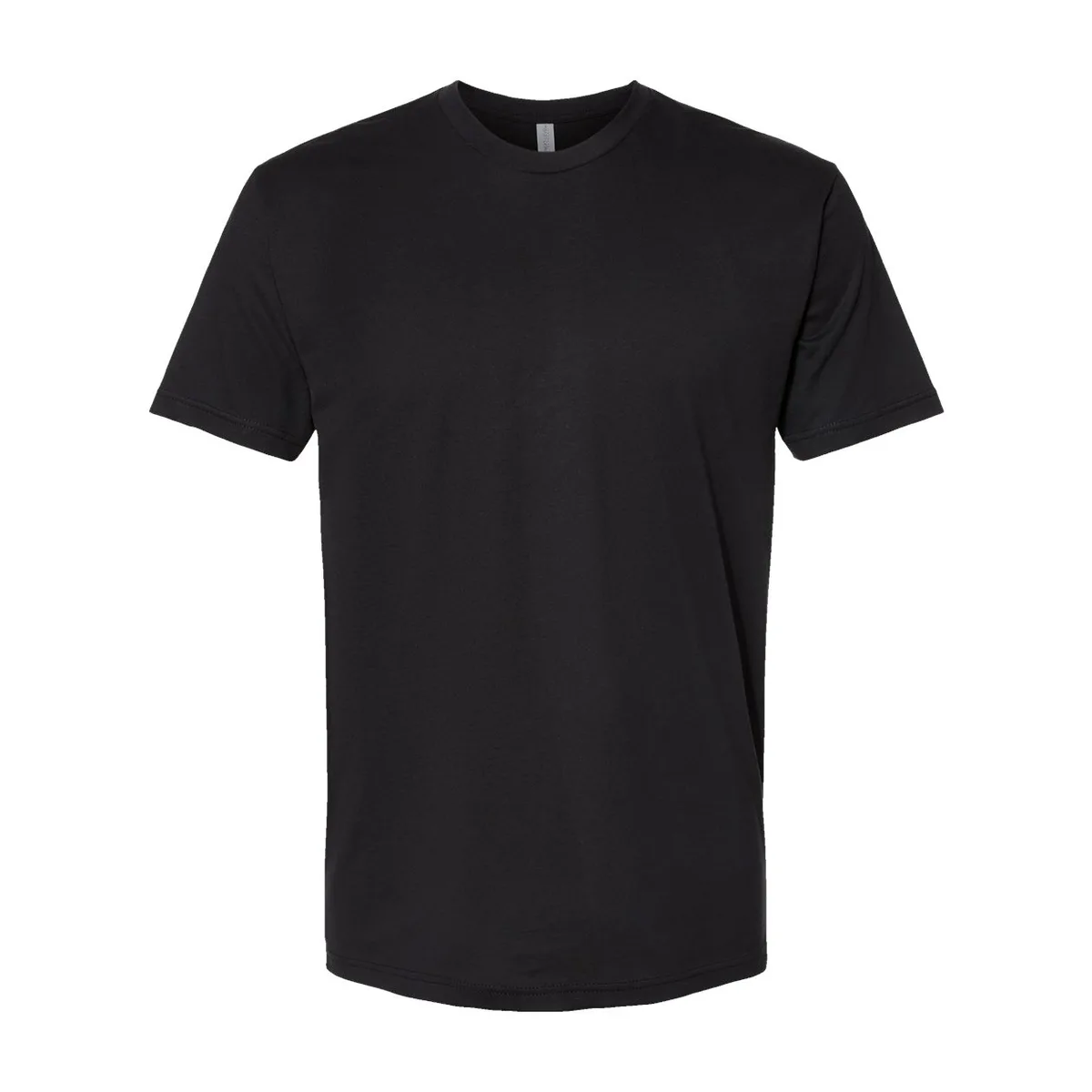 black t-shirt, 145GSM Premium Tee product photo on studio background