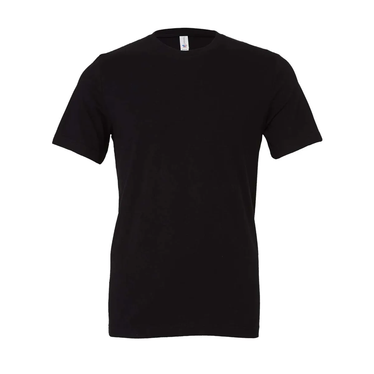 black t-shirt, 140GSM Retail Fit Tee product photo on studio background