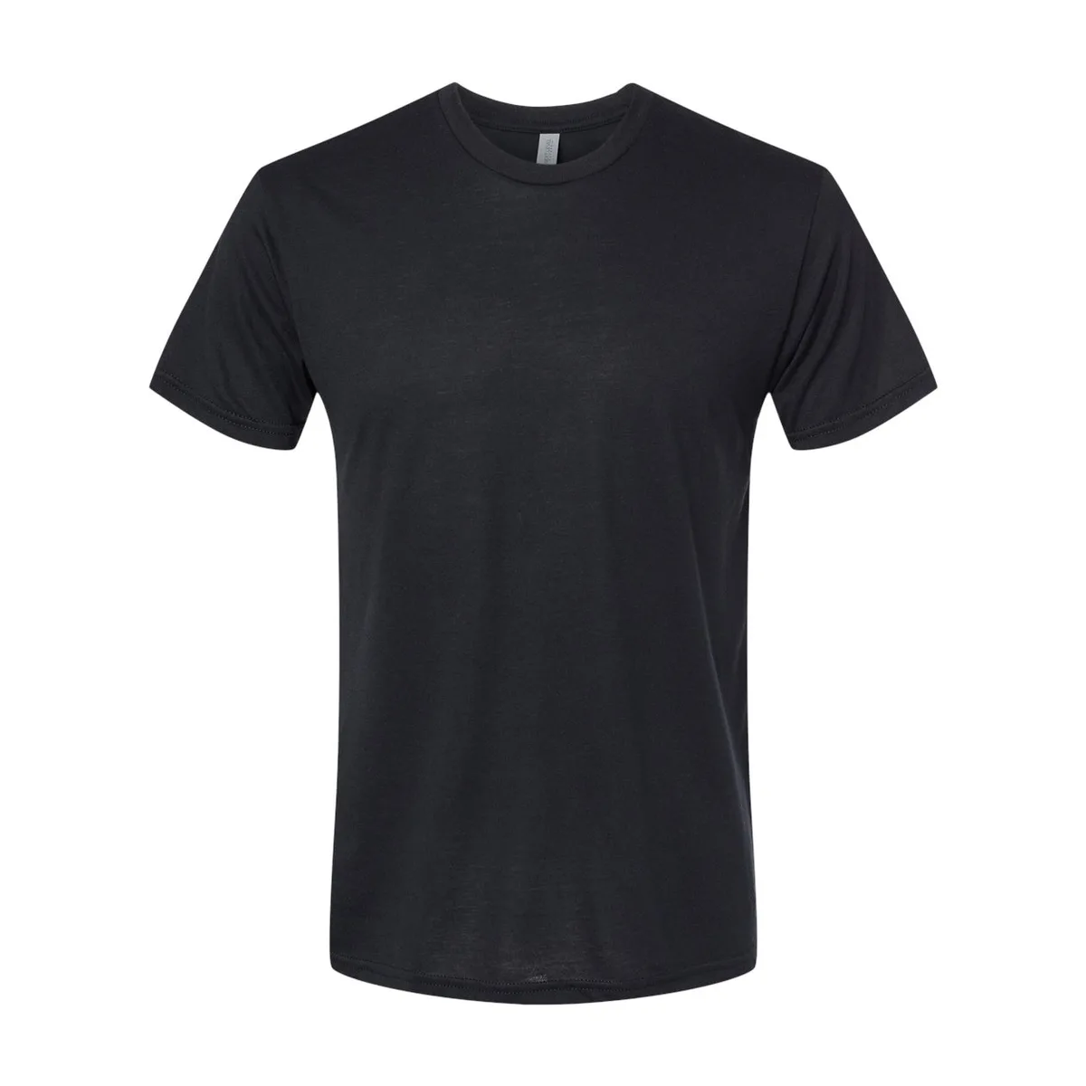 black t-shirt, 140GSM Triblend Tee product photo on studio background