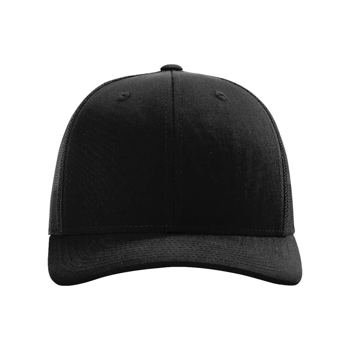black cap, Snapback Trucker Cap product photo on studio background