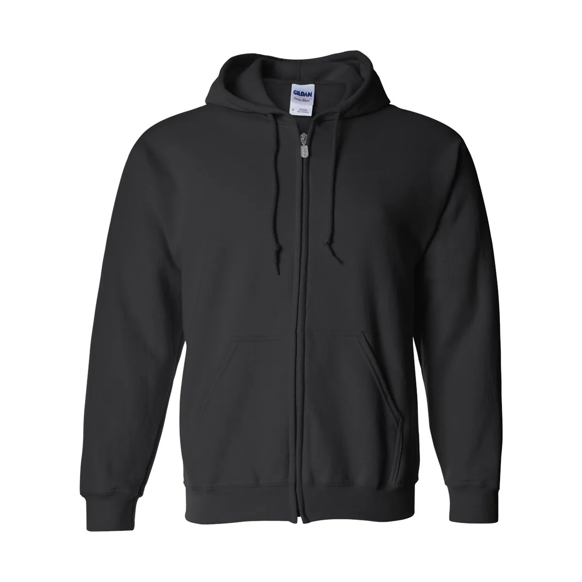 black hoodie, 270GSM Zip Hoodie product photo on studio background