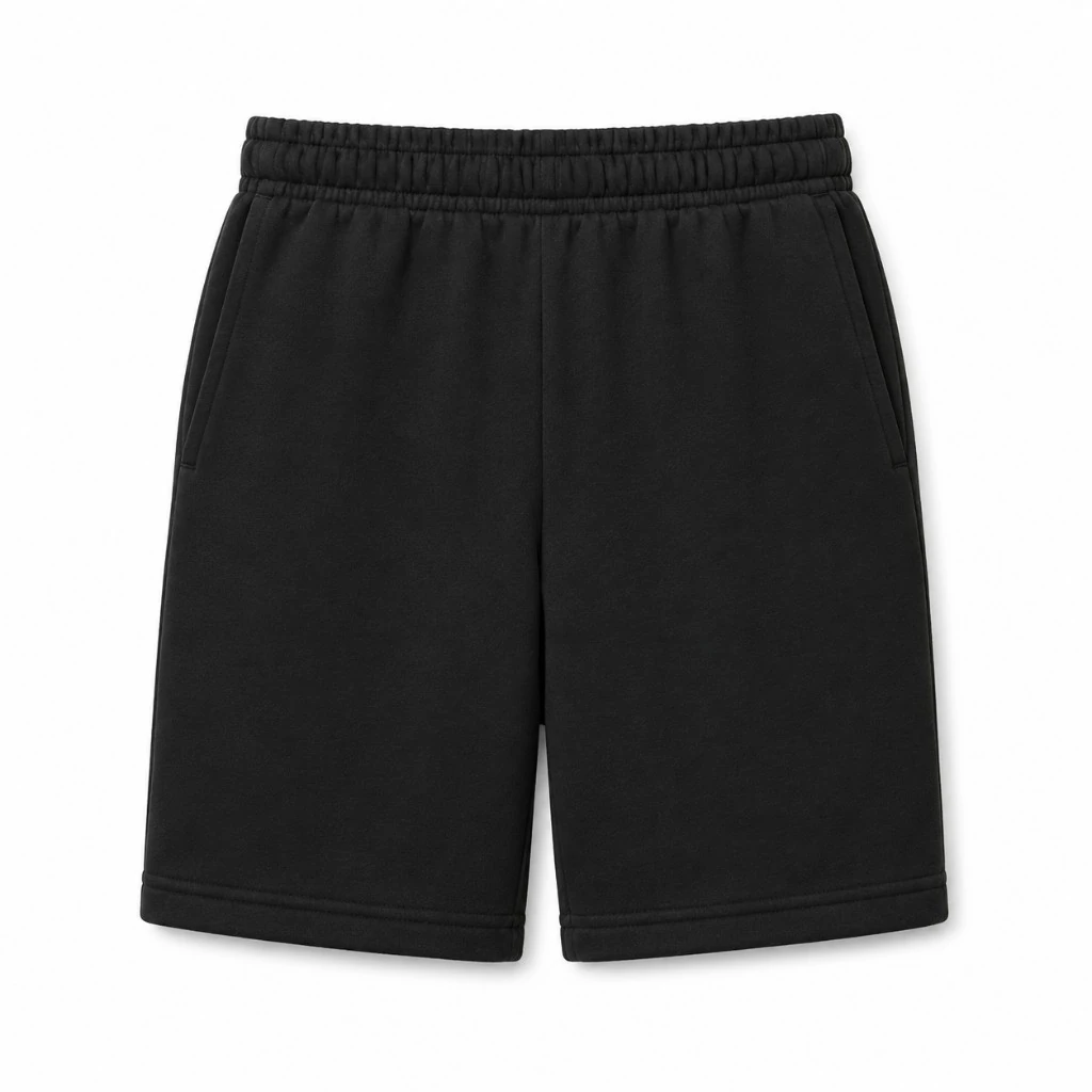 jet black short, Sweat Short product photo on studio background
