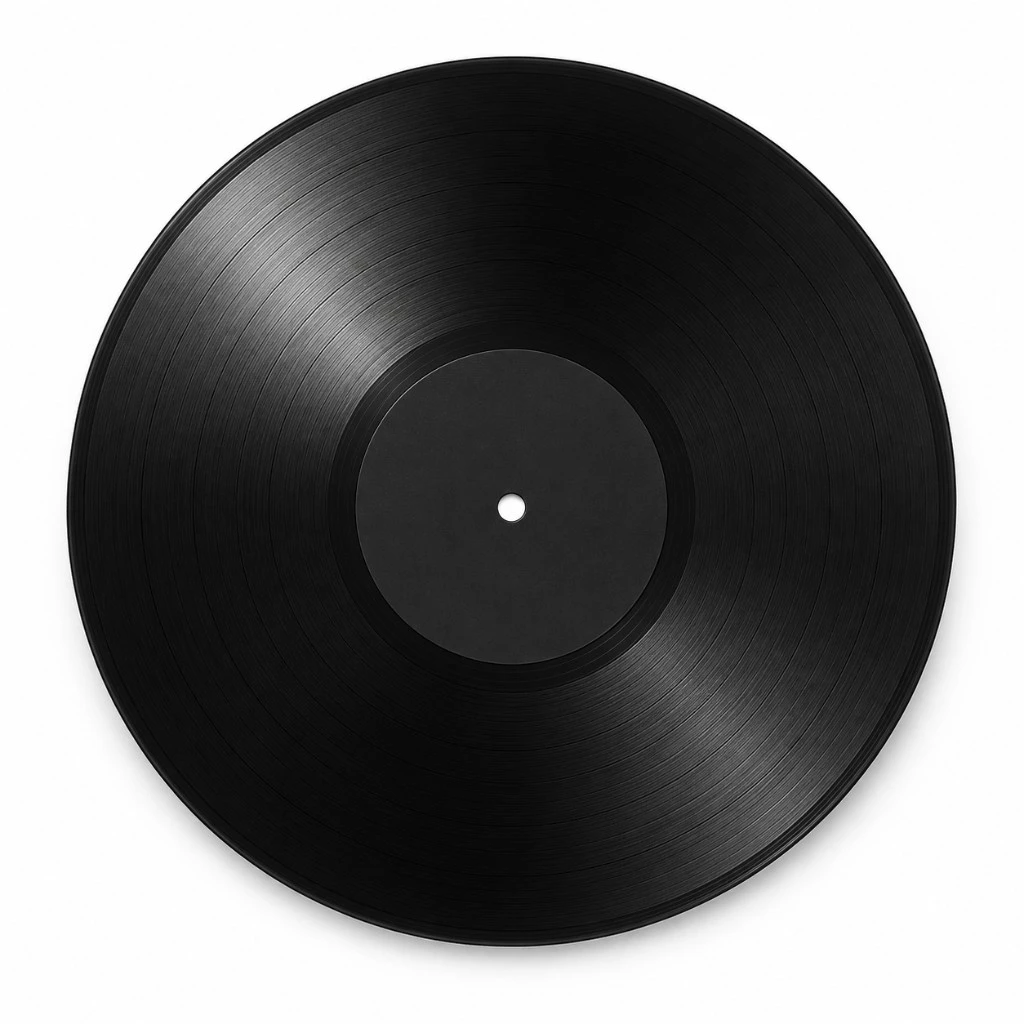 jet black blank, Vinyl Record product photo on studio background